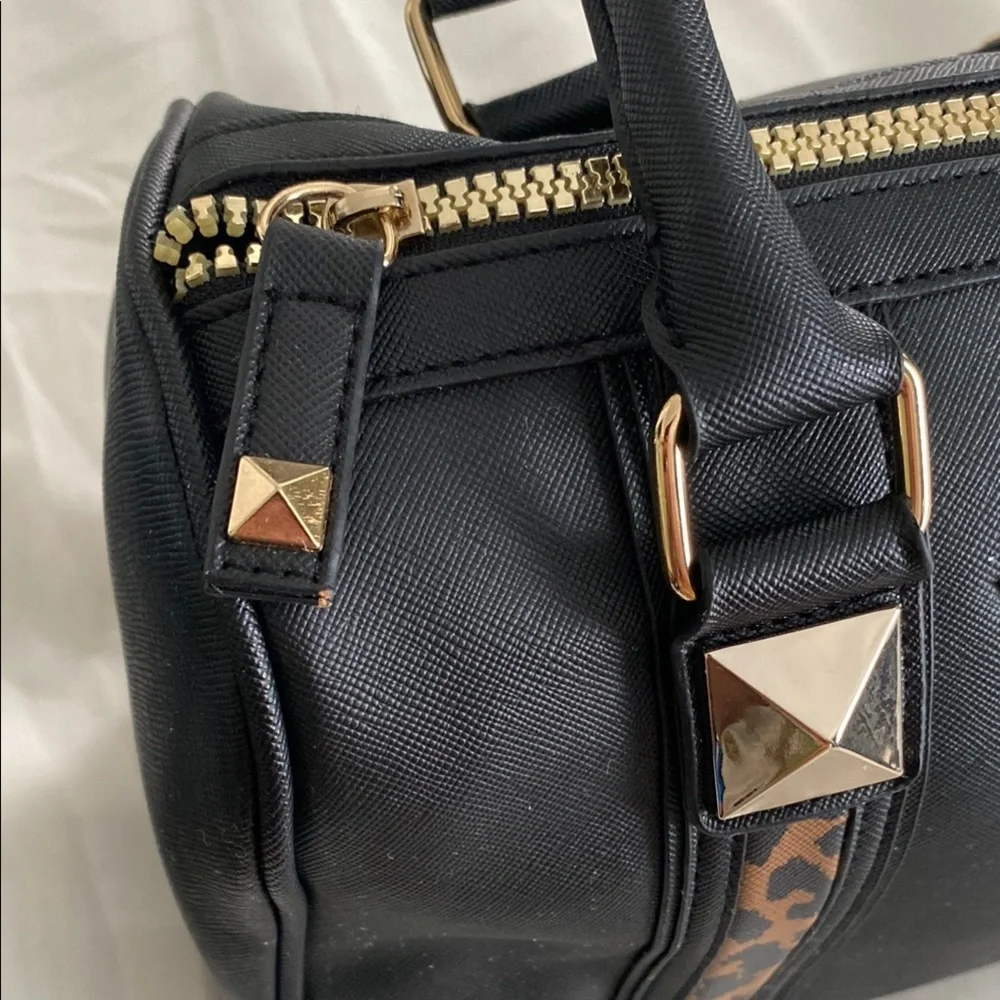 Victoria's Secret Black and Brown Structured Satchel